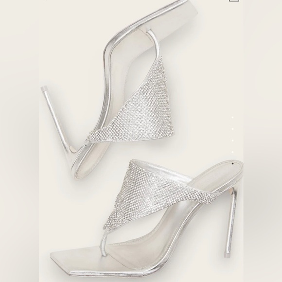 Cult Gaia Audrey Silver Sandal, 37